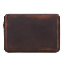 Genuine Leather MacBook Pro 15.4 16 Inch Sleeve With Wrist Strap Zipper Slim Protective Case MacBook Pro 15.416 in brown