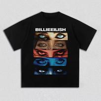 Billie Eilish Y2k Graphics Cotton Unisex Shirt 2026 New O-neck Short Sleeve Men's Women's Fashion Hip-hop T shirt Fan Gifts 140 brown