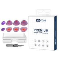 XDcase 4 poros atsarginių silikoninių ausų antgalių rinkinys, XS/S/M/L dydžiai, valymo šepetėlio spalva atsitiktinė For JBL Tune Flex / Flex 2 / 220TWS violetinė