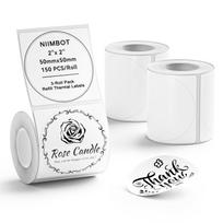 NIIMBOT Thermal Sticker Labels 3 Rolls 50x50mm White Self-Adhesive Waterproof Oil-Proof Tear-Proof Label Maker Tape for B1 B21 B3S Office Use balta