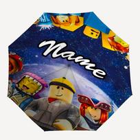 Personalized Name L-Lego Print Umbrella - Automatic Open/Close, Eight-Rib Durable Frame, Automatic Folding Umbrella Three-fold umbrella gray