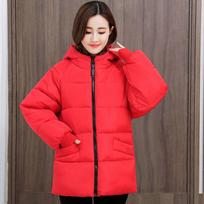 Extra Large Size 8XL Women's Korean Version of The Mid-length Down Cotton Jacket Plus Fertilizer To Increase Loose Fashion Parker Jacket XXXXXL raudona