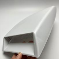 1Pc Polished Plastic Car Hood Vent Cover, Aerodynamic Air Intake Grille Decor, Tech Line Design for Cooling & Styling balta