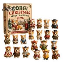Christmas Ornament Set Dog Advent Calendar, 24-Day Countdown Acrylic with Holiday Gift for Lovers Mini Figures, Tree Hanging Decor, Calendar B