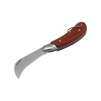 Garden Grafting Knife Stainless Steel Mushroom Electrician Folding Pocket Knife EDC Hand Tools Wooden Handle Camping Gadgets brown