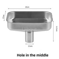 1PC Stainless steel square funnel large big diameter hopper rectangular kitchen funnels industrial wine liquid filling hoppers