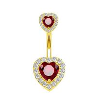Stainless Steel Navel Piercing Barbell Personality Curved Navel Rings Delicate Belly Rings  Beach Gold Red