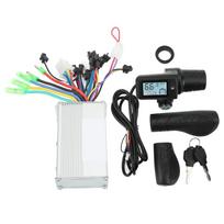 Electric Bike Scooter Brushless Motor Controller 36V 48V 350W Brushless Motor Controller with 805 LCD Display Throttle Grip black