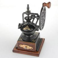 Original Retro Wood Hand-Crank Coffee Grinder with Ceramic Core for Pour-Over Brewing gray