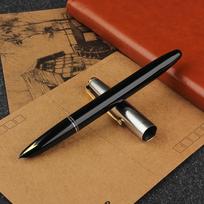 HERO 616S Fountain Pen Metal Barrel Dark Nib Ink Pen Classic Vintage Upgraded Black Silver Cap Calligraphy