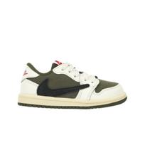 Travis Scott x Air Jordan 1 Retro Low OG SP TD Atvirkštinė alyvuogių / Vidutinė alyvuogių Kūdikių sportbačiai Žali Juodi Buriniai DO5441-200 25 white