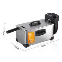 3L Large Capacity Household Small Electric Fryer Deep Fryer Commercial Constant Temperature French Fry Machine gray