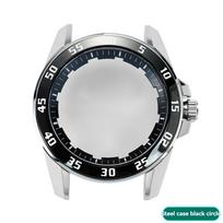 For Seiko SNP055J1 Series Watch Case Stainless Steel Case Modified Ceramic Ring Scale Ring Outer Bezel Shell Accessories white