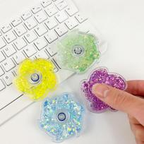 Fidget Spinner Rustling Portable High Rotational Speed Petal-like Spinning Gyro Colorful Sequined Desk Stress Relief Toy Gifts beige