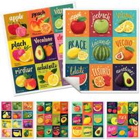 Cleaning Cloth Reusable Kitchen Dish Towels Eco-friendly Microfiber Fruits Print Dishcloths Lint Free Washable Duster Rags Tea Towels 9*7inch J99-6PCS blue