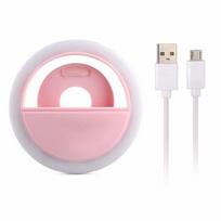 LED Portable Mobile Phone Selfie Ring Light For Xiaomi Huawei iPhone Laptop iPad YouTube Live LED Clip-on Ring Light Fill Lamp rožinė