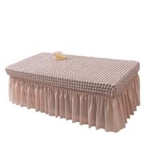 Bench Cover Ottoman Cover Foot Stool Slipcover Rectangle Stretchy 3d Seersucker Folding Storage Stool Household Furniture Guard S (length120-130cm) kreminė
