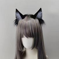 Animacinis pliušinis katės ausų lankelis moterims mergaitėms Cosplay plaukų juosta juokingas mielas Lolita plaukų lankelis kūrybingi plaukų aksesuarai dovanos gray