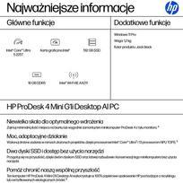Hewlett-Packard Komputer PC HP ProDesk 4 Mini G1i Ultra 5 225T/16GB/SSD512GB/Intel/11PR 3Y | 1781469 | 0199485602653