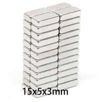10/20/50pcs 15x5x3mm Square Bar Magnets Long Rectangular magnet for Engineering Applications