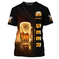 3D Print Funny Beer Belly T Shirt Tops For Men Summer Short Sleeve Round Neck Tee Shirts New In Mens Beer Graphic Tshirts 2XL black