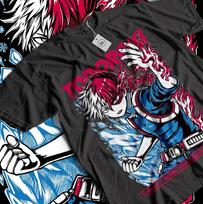 Anime My Hero Academia Shoto Todaraki Half Graphic Black Tshirt Size S4XL XL black