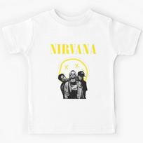 Nirvana Band Grunge Retro Yellow and Black Kids T-Shirt 110 gray