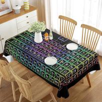 Periodinė elementų lentelė Stačiakampis staltiesė Chemijos tema Kūrybiškos staltiesės dekoracijos virtuvei, valgomajam, vakarėliui 140x140cm