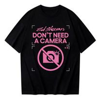 Ed Sheeran DON'T NEED A CAMERA Pink Logo Graphic T-shirt XXXL pink