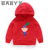 Children Hooded Hoodies Kids Ben and Holly Kingdom Cartoon Sweatshirts Baby Pullover Tops Girls Boys Autumn Clothes,KMT5038 140 red