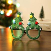 Christmas Novelty Glasses Party Costume Accessories Christmas Glasses Fun Glasses Photo Props Christmas Decorations Holiday Gift 8pcs beige