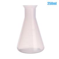 1vnt 50/100/250Ml plastikinė Erlenmejerio kolba siaurakakle kūginė trikampė kolba Chemijos laboratorinės analizės instrumentas 250ml white