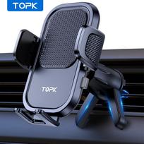 TOPK Car Phone Holder Air Vent Car Phone Mount Clip Universal Cell Phone Holder Handsfree Stand Car Vent Cradle for All Phones For Air Vent gray