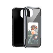 Smart E-Ink Screen Phone Case IPhone 13 To 16 Pro Max DIY Customizable Metal Shell With Anti-Scratch Shockproof Protection iPhone 15 Pro sidabro pilka spalva