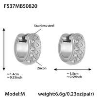 Ferris Wheel Diamond Circle Ear Cuffs: Elegant, Rhombus-Set Earrings S 8mm gray