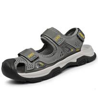 Anti-collision Toe Men Sports Sandals Outdoor Trekking Hiking Shoe Closed Toe Slippers Comfort Beach Shoes Summer Athletic Flats 46 pilka spalva