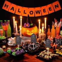 KX4B Graveyard Tombstones Cake Toppers Set Of 48 Including Mini Novelty Shovel Spoons For Halloween Birthday Party Decoration China Mainland brown