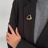 Liquid Lava Metal Pleated Brooch Fixed Decoration Multifunctional Anti-Light Suit Pin Accessories black
