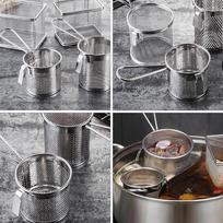 Hot Pot Drainer Kitchen Hotpot Net Basket Easy to Clean Colander Mesh Hot-pot Strainer Practical 16.5X8X7CM