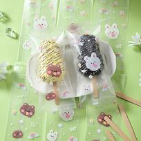 100Pcs Food Grade Ice Cream Bags Disposable Plastic Popsicle Protective Cover Storage Cartoon Ice Popsicle Packing Bag Diy 100pcs white