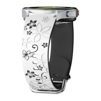 Graviruotas silikoninis dirželis Samsung Galaxy Watch 7 FE 6 4 Classic/5 Pro 45, be tarpų, sportinis apyrankė Galaxy Watch 7 dirželis 44mm 40mm Galaxy Watch 7 6 5 4 white