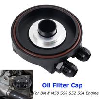 For BMW M50 S50 S52 S54 E36 E46 Oil Filter Cap With Oil Cooler Fittings Easy Install Aluminum Replacement 11421711075 juoda