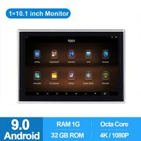 Plug-in Android Vehicle Headrest Monitor, MP5 Auto Rear Entertainment Device 【2】10.1 inch juoda/sidabras