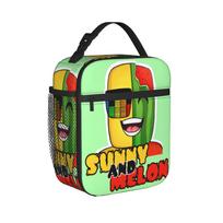 Sunny and Melon Product Insulated Lunch Bag For Office  Food Box Portable Cooler Thermal Bento Box Option 1 green