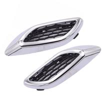 2xFront Chrome Fender Side Air Vent Grille Trim Molding For Maserati For Levante white