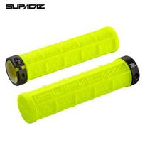 Supacaz GRIZIPS Mountain Bike Handlebar Grips Silicone Shock Absorbing Non-Slip Lock-On Style MTB Cycling Original Supacaz yellow