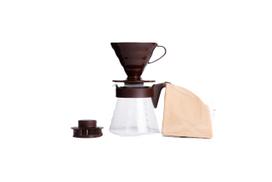 HARIO V60 Coffee Server 02 Set Brown (1-4 cups) VCSD-02CBR black