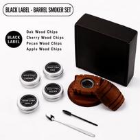 Whiskey Smoker Kit With 4 Flavors Wood Chips Wooden Barrel Design Infuser For Old Fashioned Bourbon Perfect Holiday Gift For Men 5 Set-black black
