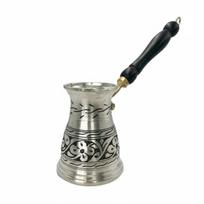 Hand Engraved Copper Coffee Cezve Traditional Turkish Pot for Home gray