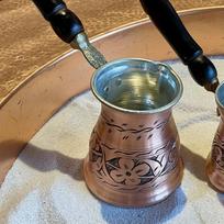 Hand Engraved Copper Coffee Cezve Traditional Turkish Pot for Home gray